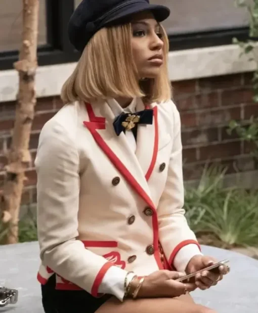 Savannah Lee Smith Gossip Girl S02 Red Piping White Blazer