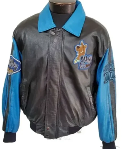 Scooby Doo Black Faux Leather Varsity Jacket