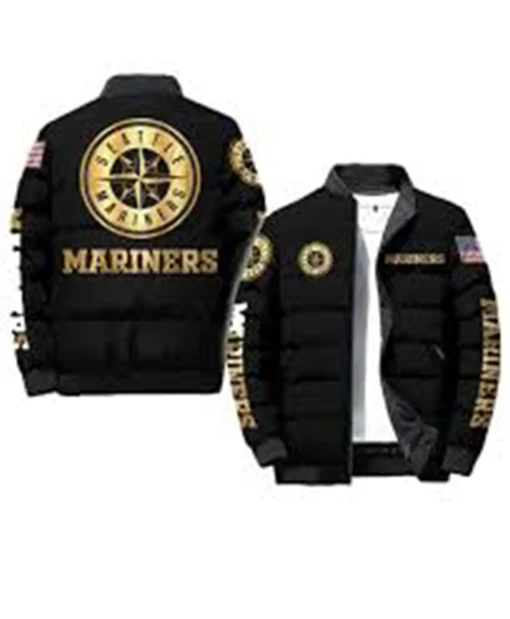 Seattle Mariners Puffer Black Bomber Jacket