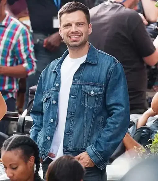 Sebastian Stan The 355 Nick Blue Jean Jacket