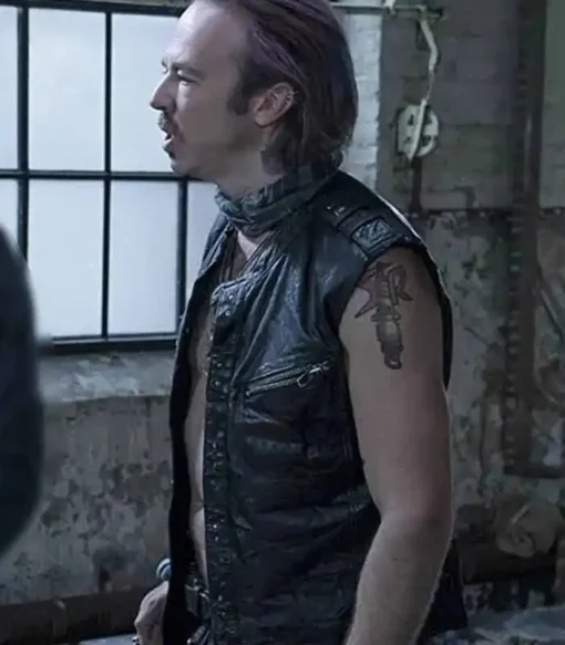 Sense8 Puck Black Real Leather Vest