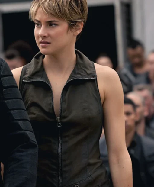 Shailene Woodley The Divergent Allegiant Black Leather Vest