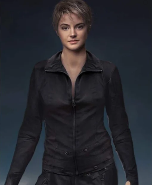 Shailene Woodley The Divergent Allegiant Leather Black Jacket