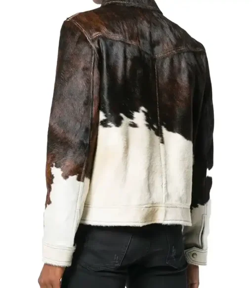 Shop Cowhide Multicolor Leather Fur Jacket For Men And Women