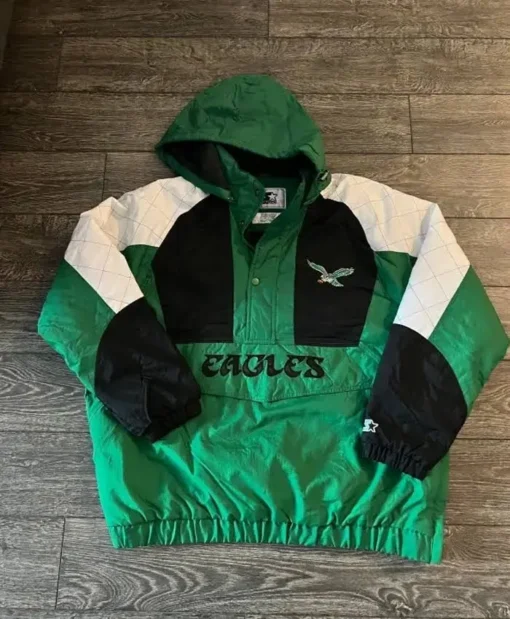 Shop Men and Women Philadelphia Eagles Throwback Jacket Front