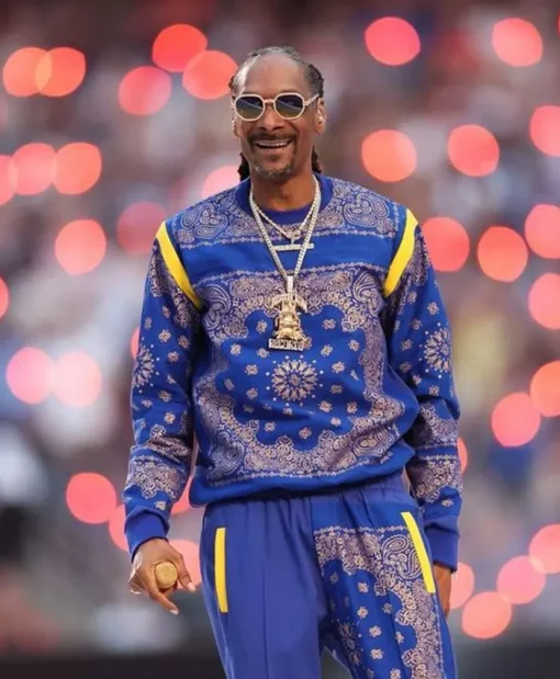 Singer Snoop Dogg Paisley Blue Bandana Sweatsuit