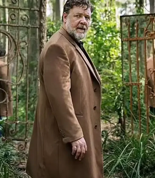 Sleeping Dogs 2024 Russell Crowe Brown Long Coat