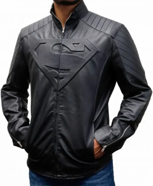 Smallville Superman Black Leather Jacket