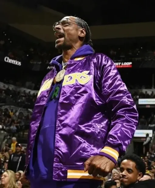 Snoop Dogg Los Angeles Lakers Varsity Purple Jacket