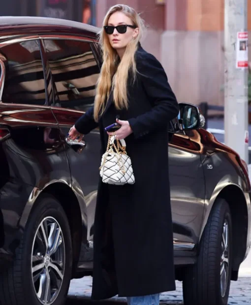 Sophie Turner Black Coat