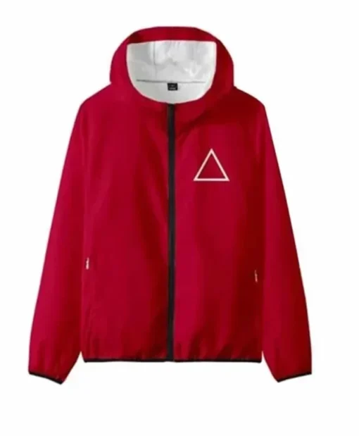 Squid Game Guards’ Hot Red Triangle Logo Cotton Hoodie