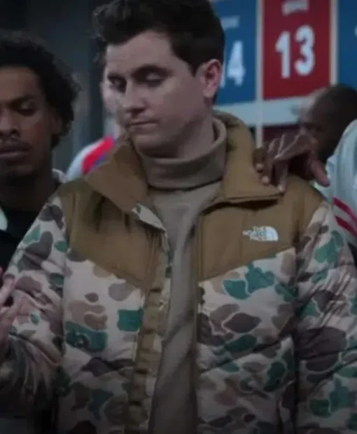 Stephen Manas TV Series Ted Lasso S02 Richard Montlaur Camo Parachute Puffer Jacket For Sale