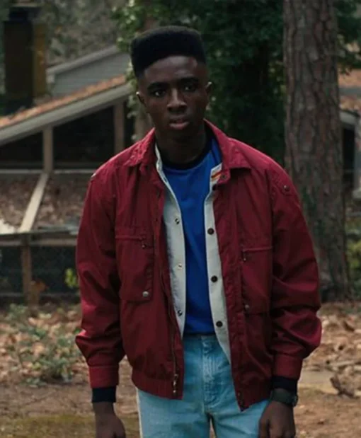 Stranger Things Lucas Sinclair Maroon Cotton Jacket