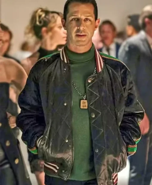 Succession Kendall Roy UFO Quilted Bomber Green Jacket