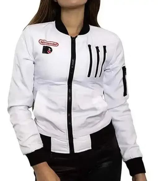 Super Mario Boo Satin Bomber Jacket