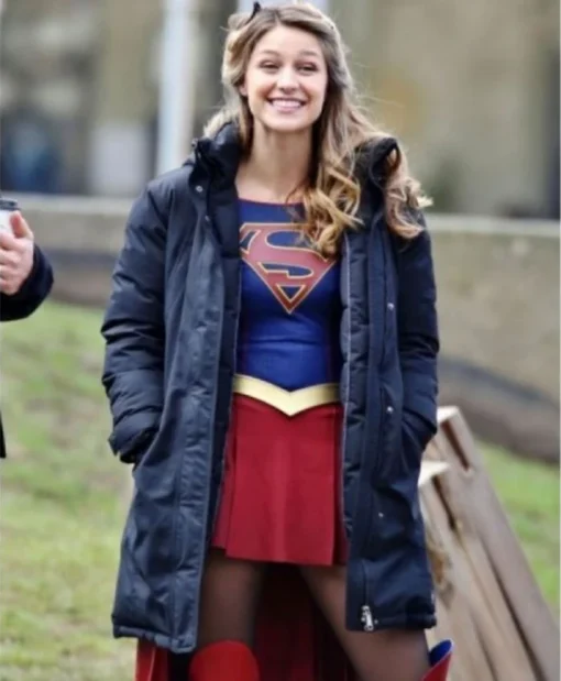 Supergirl Melissa Benoist Puffer Parka Coat With Hood