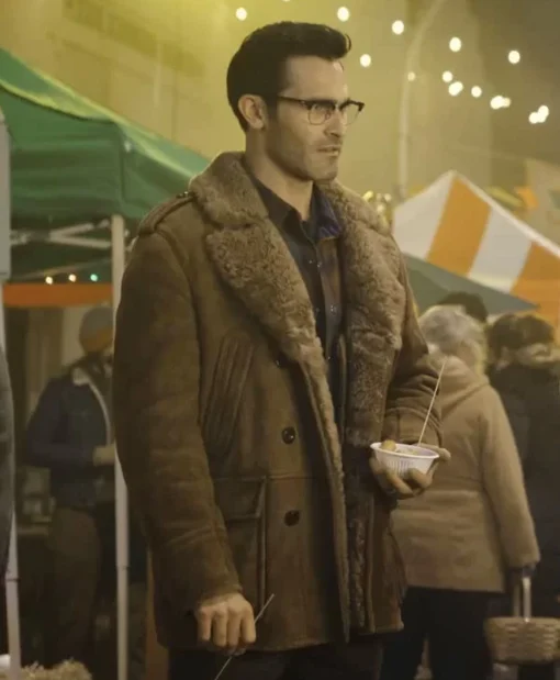 Superman and Lois Clark Kent Brown Shearling Jacket