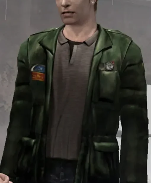 Survival Video Game Silent Hill 2 James Sunderland Chore Real and Faux Leather Green Jacket