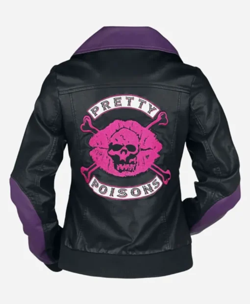 TV Series Riverdale Pretty Poisons Black and Purple Varsity Leather Jacket