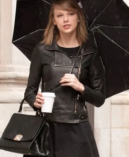 Taylor Swift Black Biker Leather Jacket