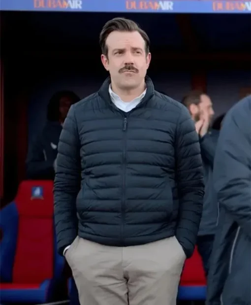 Ted Lasso Jason Sudeikis Black Puffer Coat