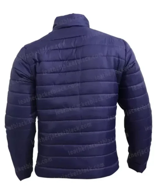 Ted Lasso S02 Navy Blue Quilted Jason Sudeikis Puffer Jacket Back