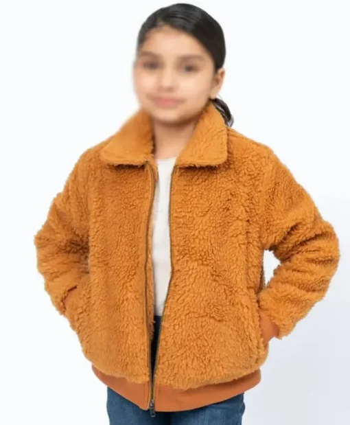 Teddy Camel Brown Faux Fur Jacket