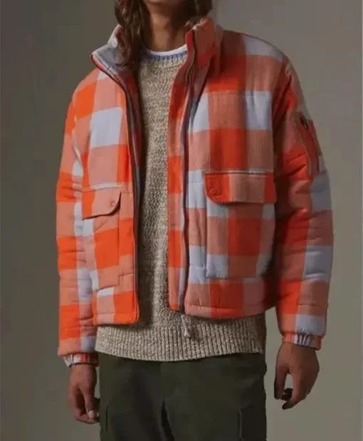 The Chi Tiffany Orange Checkered Cotton Jacket