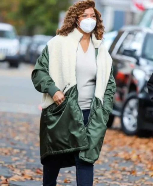 The Equalizer Robyn McCall Green and White Shearling Coat