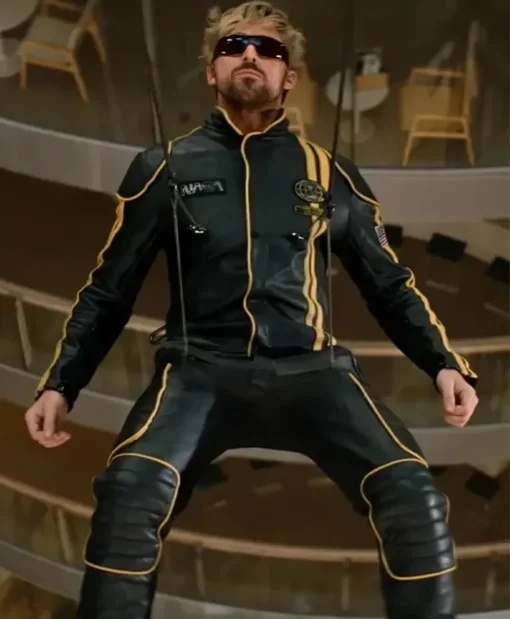 The Fall Guy Ryan Gosling Black Leather Jumpsuit