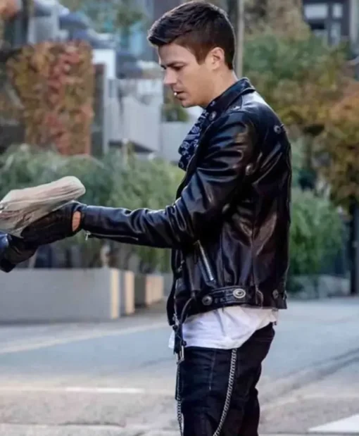 The Flash Grant Gustin Elseworlds Biker Leather Jacket