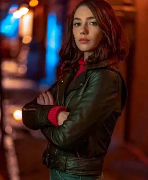 The Flash Natalie Dreyfuss Black Leather Jacket