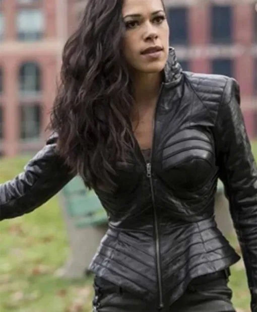 The Flash S02 Iris West Allen Black Leather Jacket