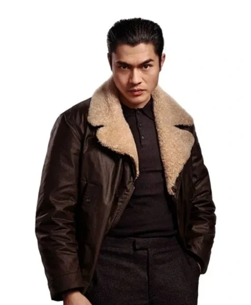 The Gentlemen Dry Eye Fur Collar Leather Jacket