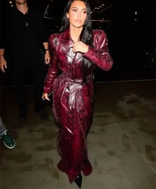 The Kardashians S05 Kim Kardashian Burgundy Trench Coat