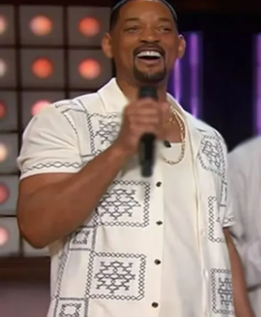 The Kelly Clarkson Show Will Smith Embroidered Cuban Shirt