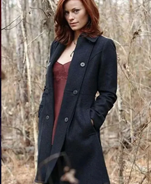 The Vampire Diaries Cassidy Freeman Black Wool Coat