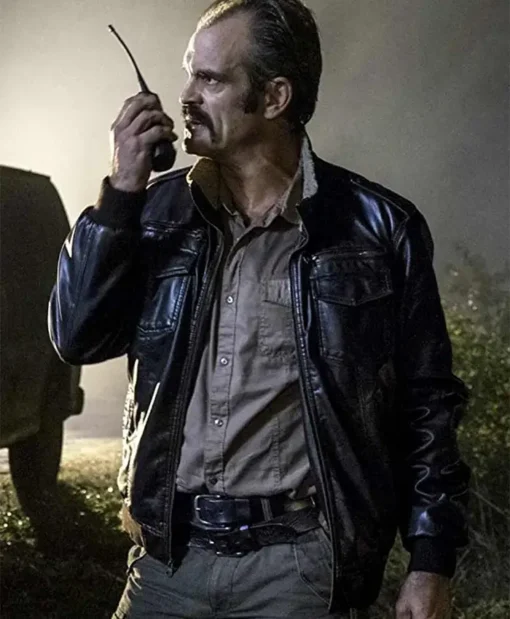 The Walking Dead Simon Black Bomber Leather Jacket