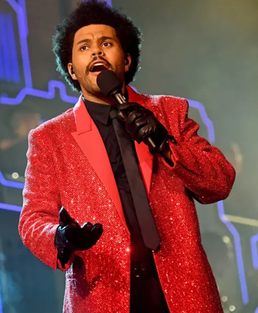 The Weeknd Super Bowl Pepsi LV Halftime Show Red Blazer