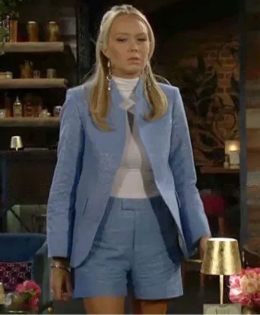 The Young and The Restless Abby Newman Chancellor Blue Metallic Blazer