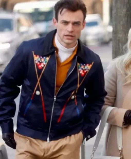 Thomas Doherty Gossip Girl S02 Billiards Printed Jacket