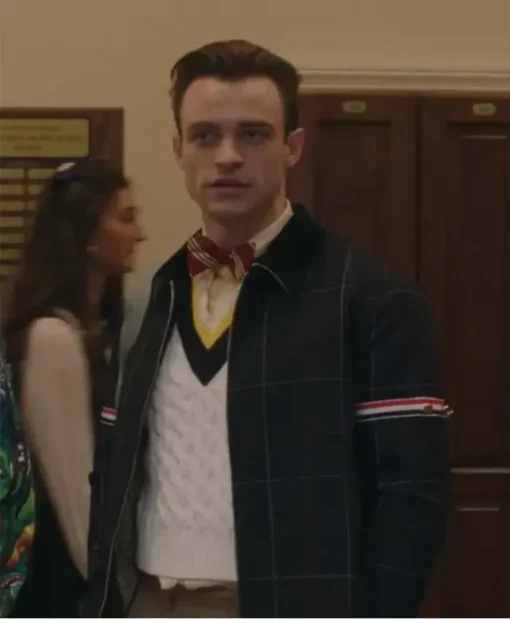 Thomas Doherty Gossip Girl SO2 Blue Check Jacket