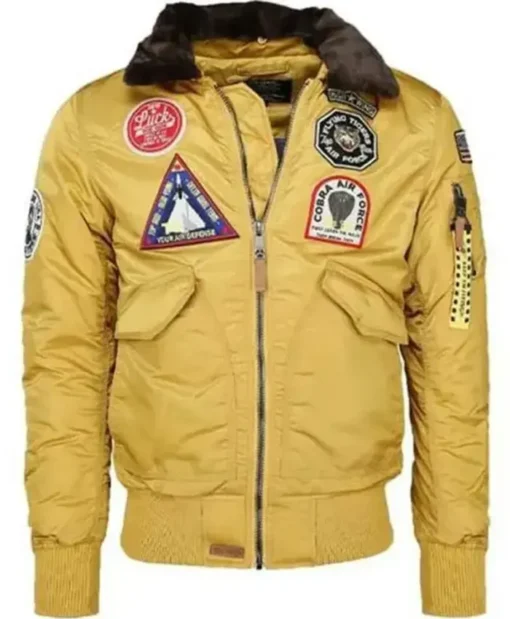 Top Gun B-15 Flying Tigers Yellow Flight Satin Bomber Jacket