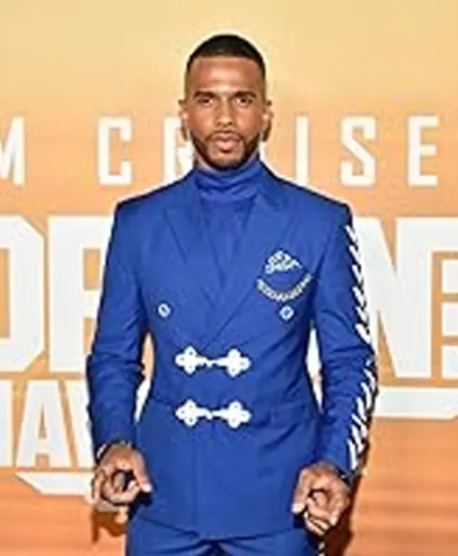 Top Gun Eric West New York Premiere Navy Blue Wedding Suit