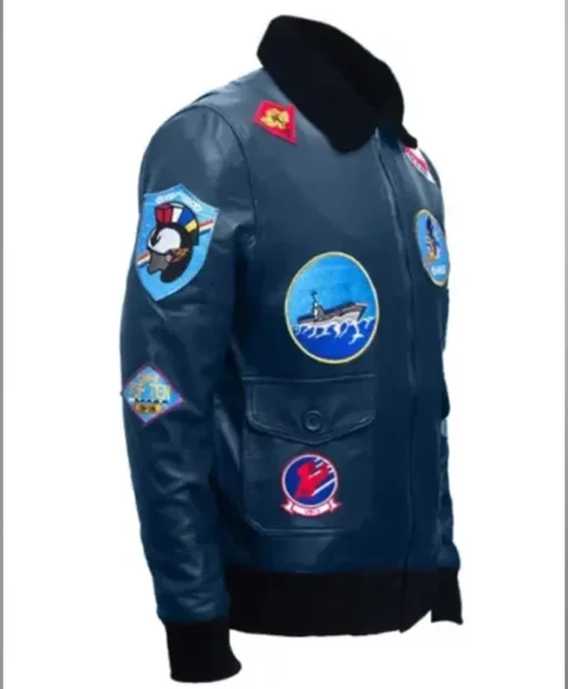 Top Gun G-1 USS Galveston Navy Blue Bomber Jacket