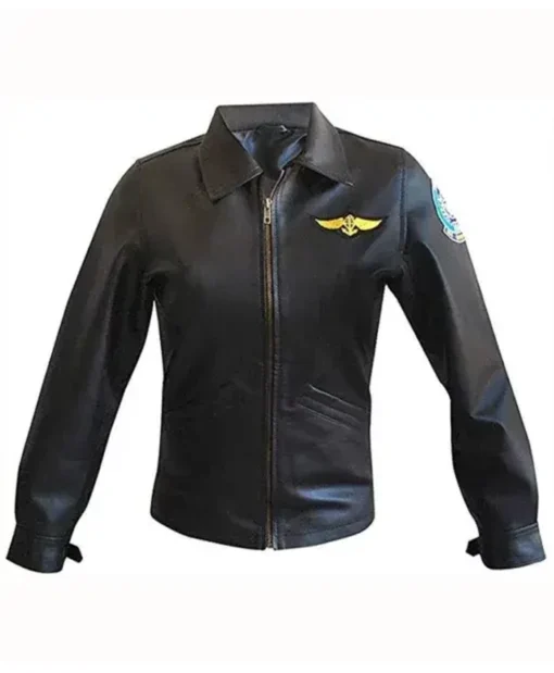 Top Gun Pilot Charlie Black Slim Fit Leather Jacket