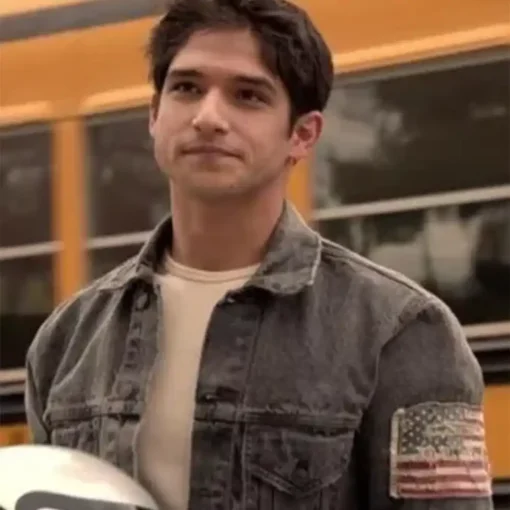 Tyler Posey Teen Wolf US Flag Grey Denim Jacket