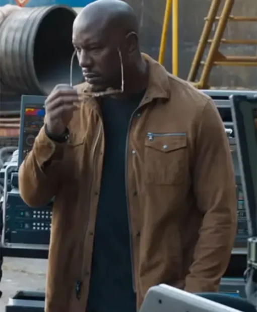 Tyrese Gibson Fast & Furious 9 Roman Pearce Brown Cotton Jacket For Sale