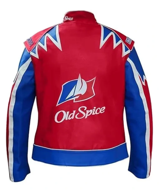 Unisex John C Reilly Film Talladega Nights The Ballad of Ricky Bobby Cal Naughton Jr Old Spice Red Leather Jacket