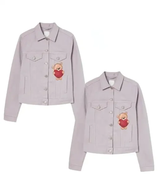 Valentine Couple Light Purple Denim Jackets